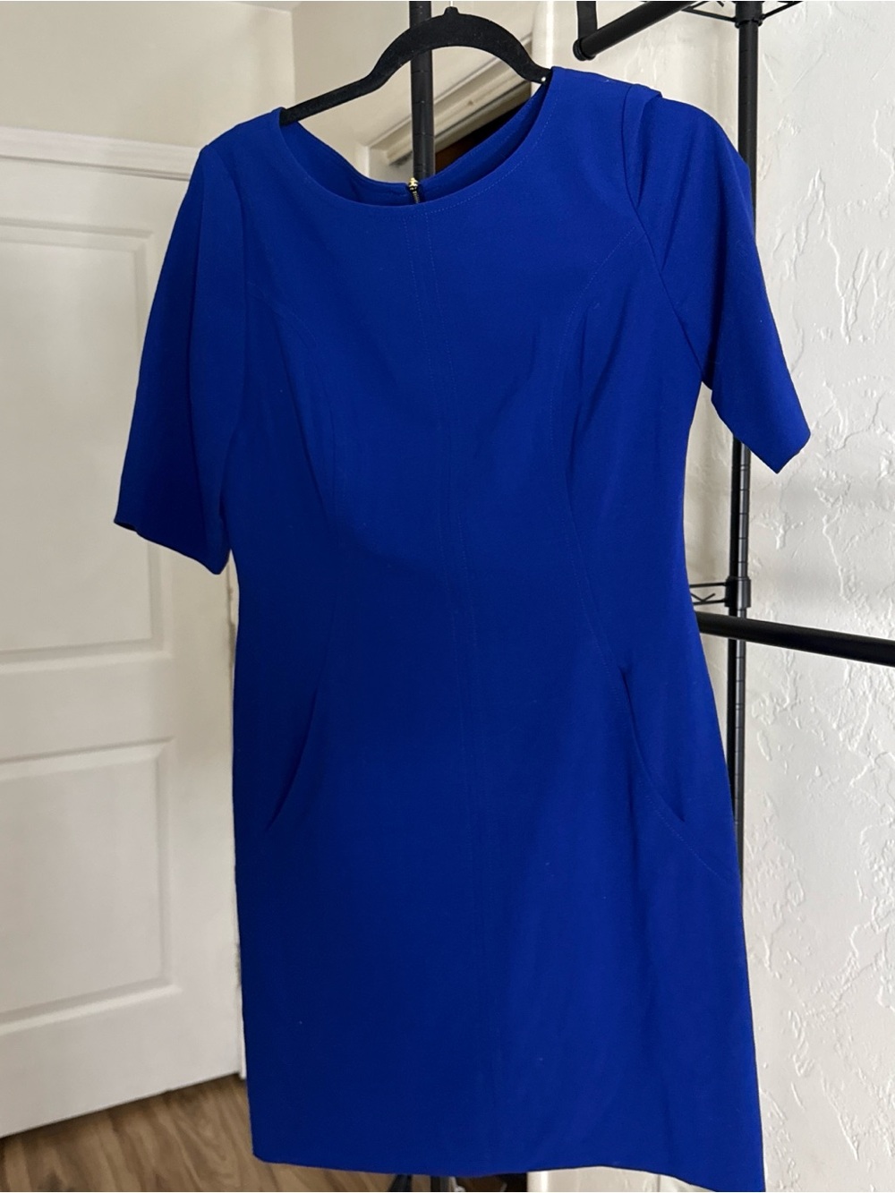 Tahari Cobalt Blue Short-Sleeve Sheath Dress